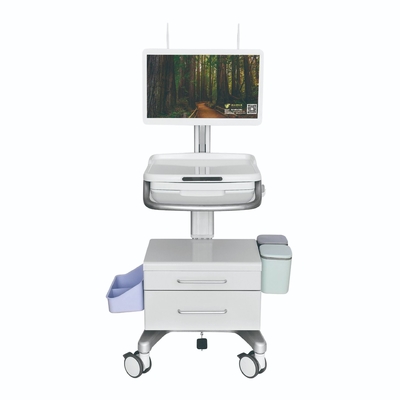 Customizable Mobile Workstation Cart Hospital Furniture Mobile Computer Trolley Mobile Rounds Car