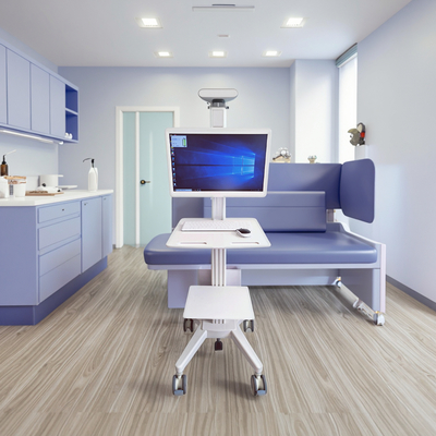 Mobile All in One PC Trolley Adjustable Height Rolling Cart for Hospital Ward Information Management