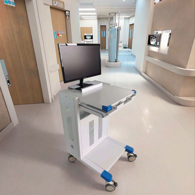 Premium Medical Utility Cart Sturdy Construction Adjustable Monitor Shelf with Drawer for Hospital Ward and Clinic Use